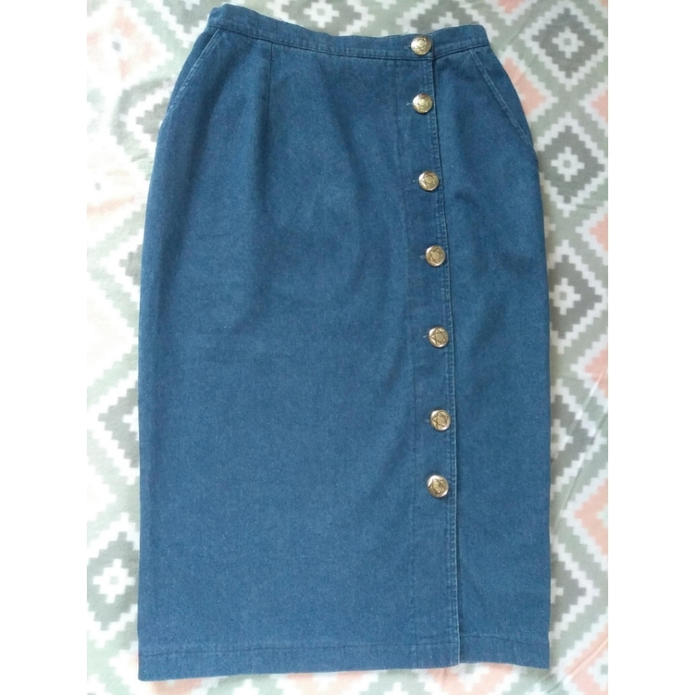 Vintage denim maxi skirt